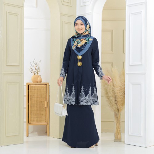 Puspa Sulam Kebaya Navy Blue