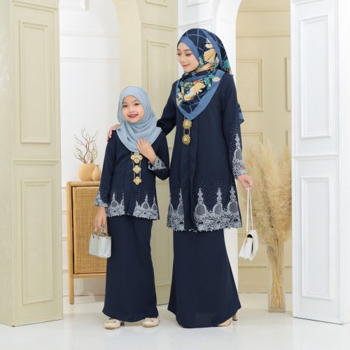 Puspa Sulam Kebaya Navy Blue