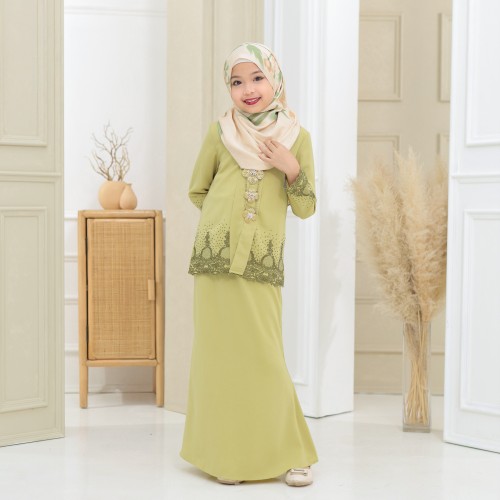 Puspa Sulam Kebaya Green Wasabi Kids