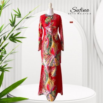 Sufina Kurung Batik Malaysia Red
