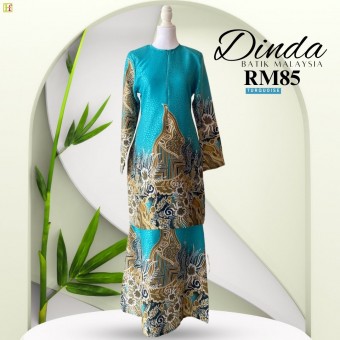 Dinda Kurung Batik Malaysia Turquoise