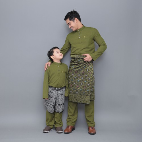 Sayf Baju Melayu Kids Olive Green