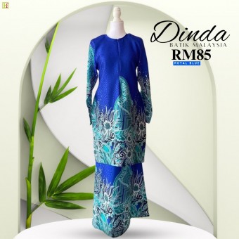 Dinda Kurung Batik Malaysia Royal Blue