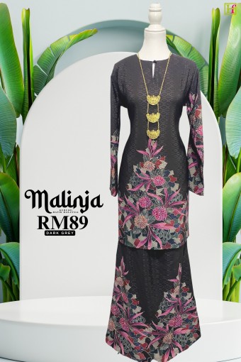 Malinja Kurung Batik Malaysia Dark Grey
