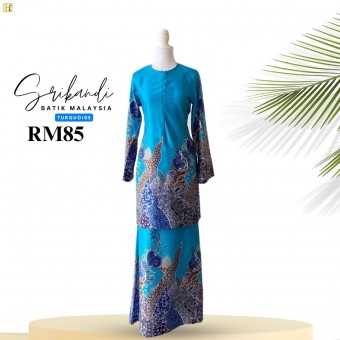 Srikandi Kurung Batik Malaysia Turquoise
