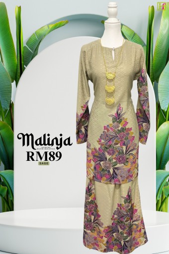 Malinja Kurung Batik Malaysia Sage