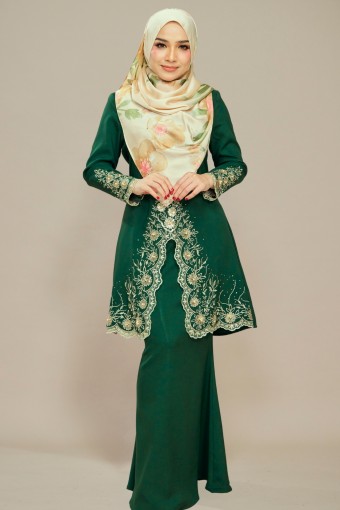 Melissa Sulam Kurung Swarovski Emerald Green