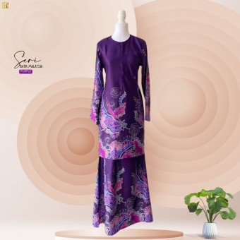 Seri Kurung Batik Malaysia Purple