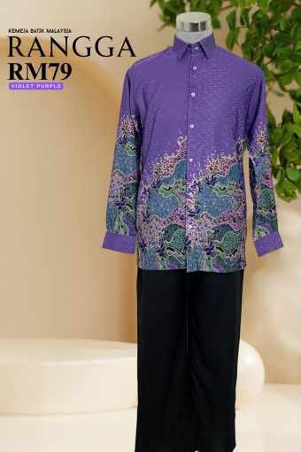 Rangga Kemeja Batik Malaysia Violet Purple