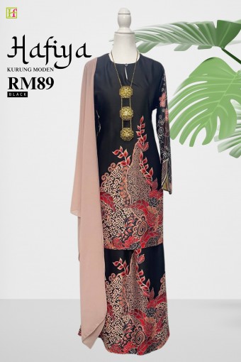 Hafiya Kurung Moden Batik Malaysia Black