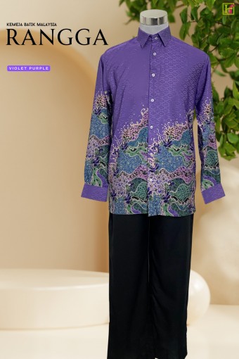 Rangga Kemeja Batik Malaysia Violet Purple
